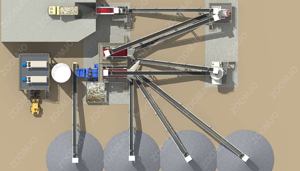 Capacité 100-200t/h Ligne de production de sable Envoyer en Namibie