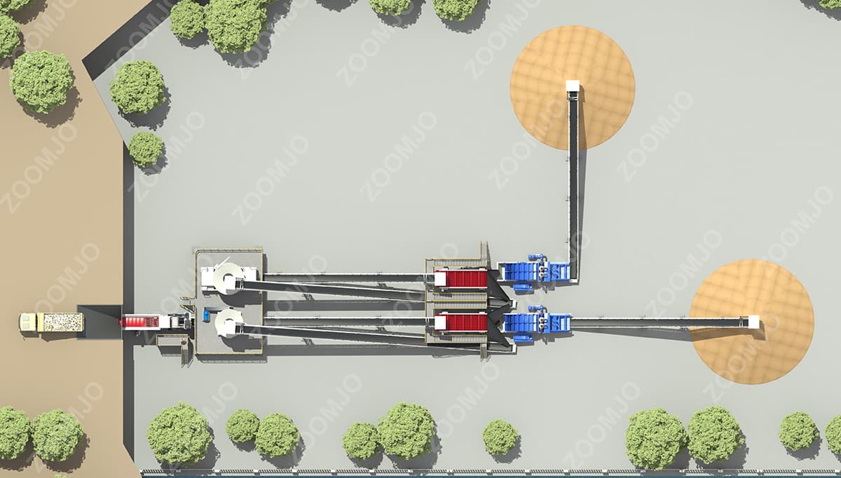 Capacité 200t/h Ligne de production de concassage, de fabrication de sable et de lavage de sable Envoyer au Canada